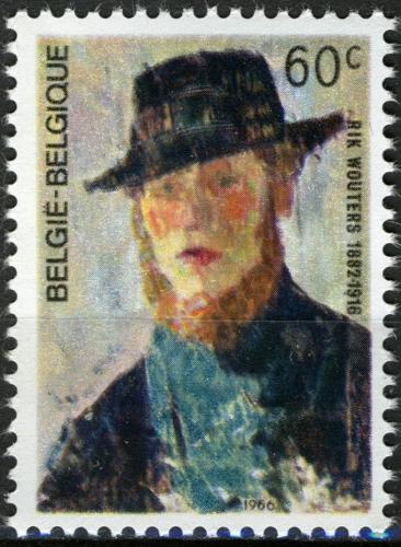 Poštovní známka Belgie 1966 Rik Wouters, autoportrét Mi# 1441