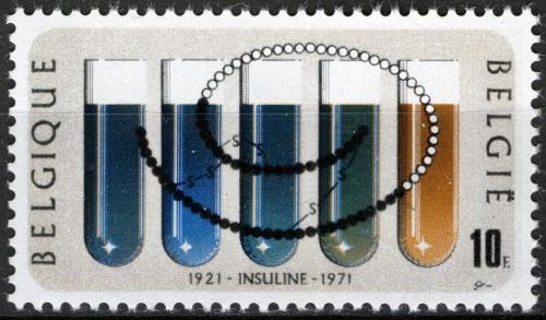 Potovn znmka Belgie 1971 Objev inzulnu, 50. vro Mi# 1648