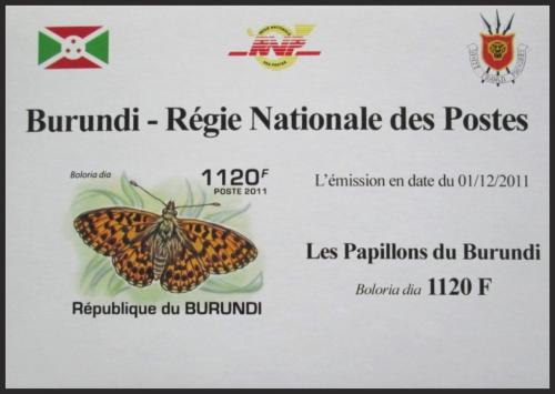 Potovn znmka Burundi 2011 Boloria dia neperf. DELUXE Mi# 2119 B Block - zvtit obrzek