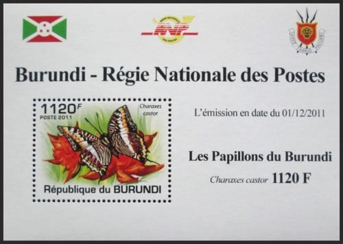 Potovn znmka Burundi 2011 Charaxes castor DELUXE Mi# 2123 Block - zvtit obrzek