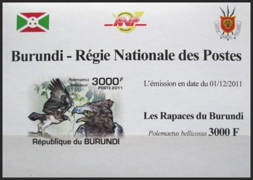Potovn znmka Burundi 2011 Orel bojovn neperf. DELUXE Mi# 2021 B Block