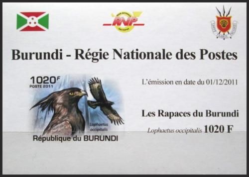 Potovn znmka Burundi 2011 Orel chocholat neperf. DELUXE Mi# 2018 B Block
