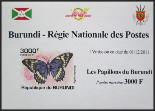 Potovn znmka Burundi 2011 Papilio menatius neperf. DELUXE Mi# 2120 B Block