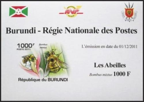 Potovn znmka Burundi 2011 Vely neperf. DELUXE Mi# 1998 B Block