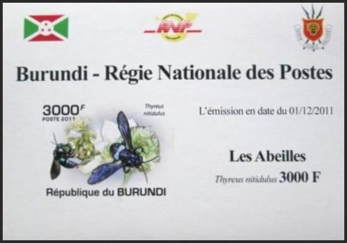 Potovn znmka Burundi 2011 Vely neperf. DELUXE Mi# 2000 B Block