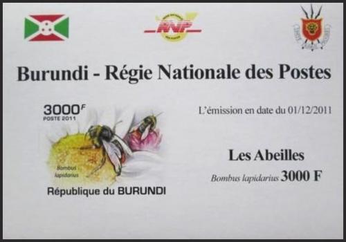 Potovn znmka Burundi 2011 Vely neperf. DELUXE Mi# 2001 B Block