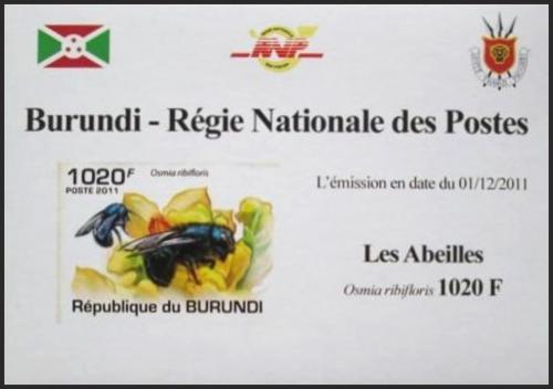 Potovn znmka Burundi 2011 Vely neperf. DELUXE Mi# 2002 B Block