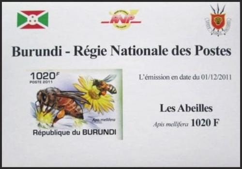 Potovn znmka Burundi 2011 Vely neperf. DELUXE Mi# 2003 B Block