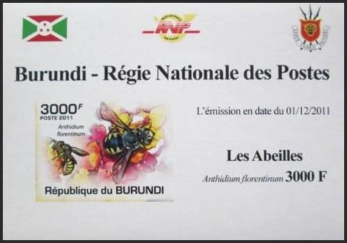 Potovn znmka Burundi 2011 Vely neperf. DELUXE Mi# 2004 B Block