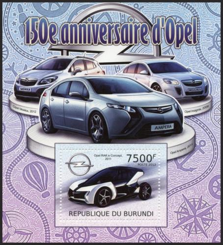 Potovn znmka Burundi 2012 Automobily Opel Mi# Block 215 Kat 9 - zvtit obrzek