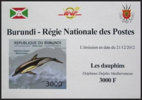 Potovn znmka Burundi 2012 Delfn obecn DELUXE Mi# 2845 B Block - zvtit obrzek