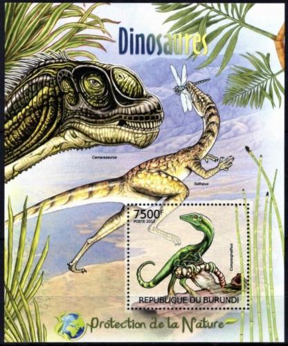 Poštovní známka Burundi 2012 Dinosauøi Mi# Block 235 Kat 9€