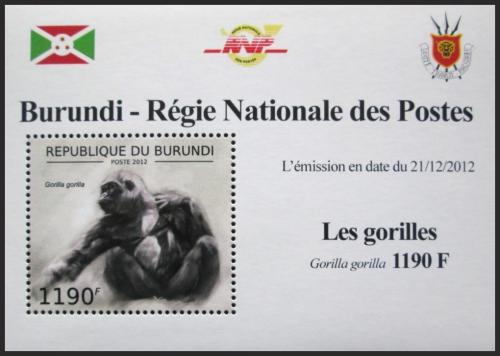 Potovn znmka Burundi 2012 Gorila zpadn DELUXE Mi# 2849 Block - zvtit obrzek