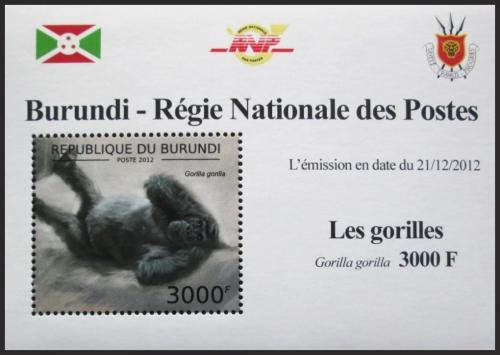 Potovn znmka Burundi 2012 Gorila zpadn DELUXE Mi# 2850 Block