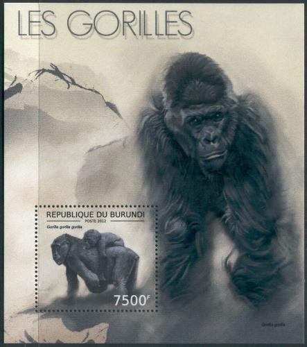 Poštovní známka Burundi 2012 Gorila západní Mi# Block 294 Kat 9€