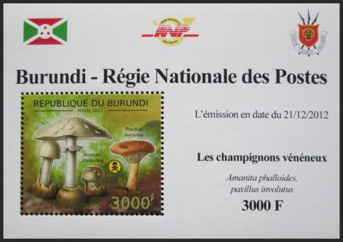 Potovn znmka Burundi 2012 Muchomrka zelen DELUXE Mi# 2746 Block  - zvtit obrzek
