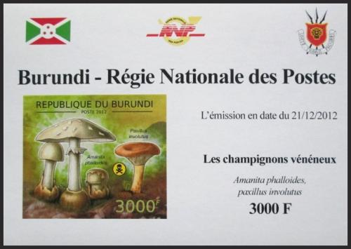 Potovn znmka Burundi 2012 Muchomrka zelen neperf. DELUXE Mi# 2746 B Block - zvtit obrzek