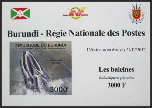 Potovn znmka Burundi 2012 Plejtvk myok DELUXE Mi# 2840 B Block - zvtit obrzek