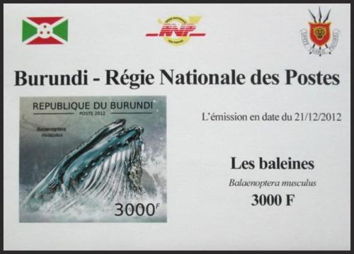 Potovn znmka Burundi 2012 Plejtvk obrovsk DELUXE Mi# 2841 B Block - zvtit obrzek