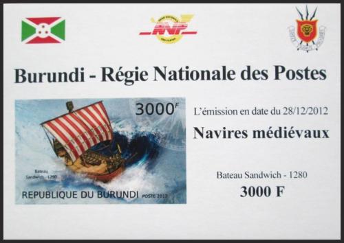 Potovn znmka Burundi 2012 Sandviov lo neperf. DELUXE Mi# 2860 B Block - zvtit obrzek