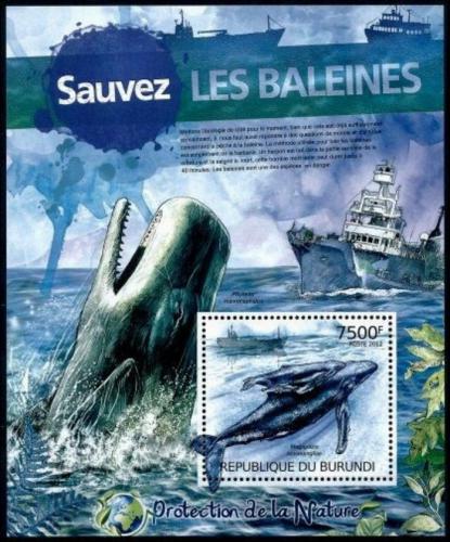 Poštovní známka Burundi 2012 Velryby Mi# Block 245 Kat 9€