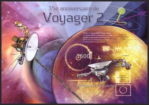 Potovn znmka Burundi 2012 Voyager 2, 35. vro neperf. Mi# Block 320 B