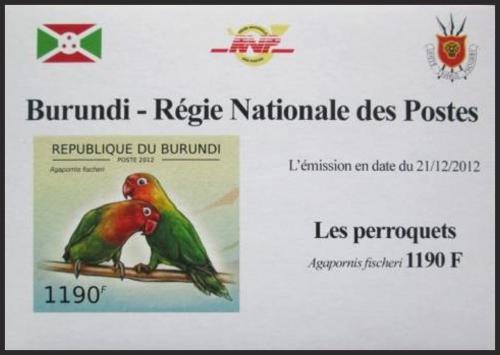 Potovn znmka Burundi 2012 Papouk Fischerv neperf. DELUXE Mi# 2814 B Block