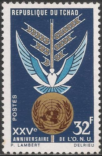 Potovn znmka ad 1970 OSN, 25. vro Mi# 337