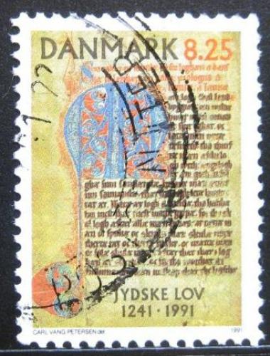 Poštovní známka Dánsko 1991 Jutský zákoník Mi# 1002