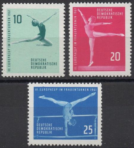 Potovn znmka DDR 1961 Gymnastika Mi# 830-32 Kat 7.50 - zvtit obrzek