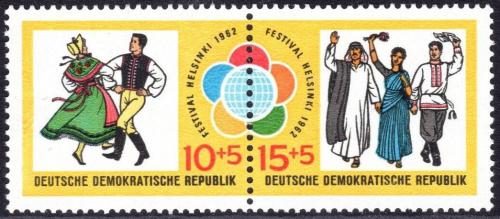 Poštovní známka DDR 1962 Lidový tanec, pár Mi# 905-06