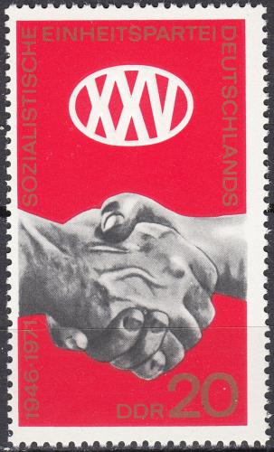 Poštovní známka DDR 1971 SED, 25. výroèí Mi# 1667