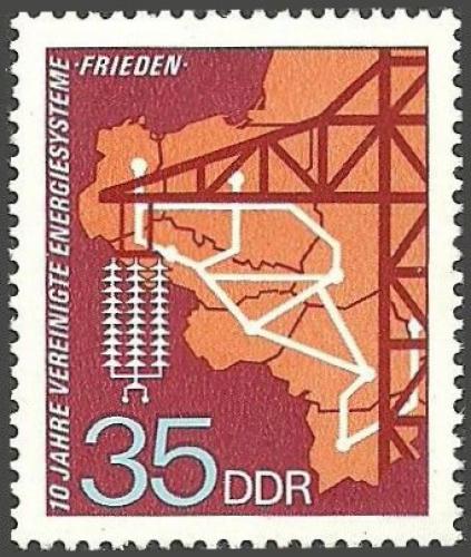 Poštovní známka DDR 1973 Elektrický systém Mír Mi# 1871