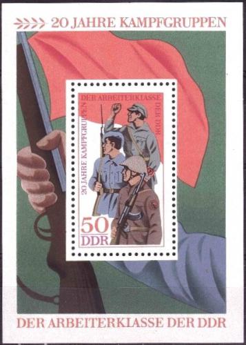 Poštovní známka DDR 1973 Lidové milice, 20. výroèí Mi# Block 39