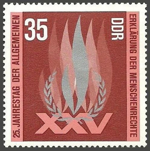 Poštovní známka DDR 1973 Lidská práva Mi# 1898