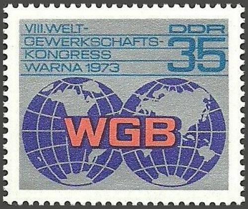 Poštovní známka DDR 1973 Odboráøský kongres Mi# 1885
