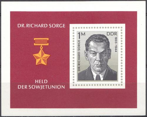 Potovn znmka DDR 1976 Dr. Richard Sorge Mi# Block 44 - zvtit obrzek