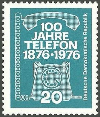 Potovn znmka DDR 1976 Telefon, 100. vro Mi# 2118 - zvtit obrzek