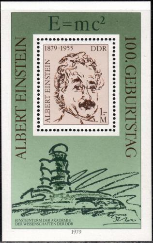 Poštovní známka DDR 1979 Albert Einstein Mi# Block 54
