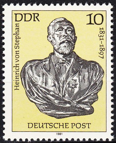 Poštovní známka DDR 1981 Heinrich von Stephan Mi# 2579