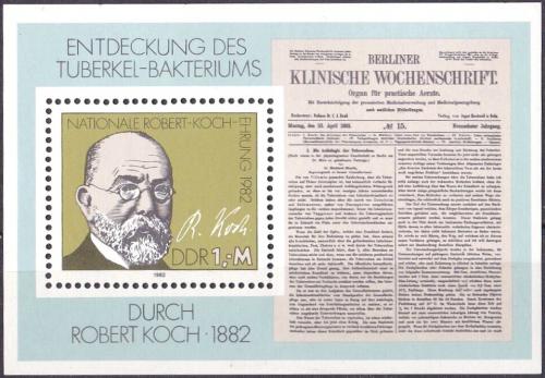 Poštovní známka DDR 1982 Robert Koch Mi# Block 67