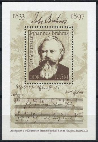 Potovn znmka DDR 1983 Johannes Brahms Mi# Block 69 - zvtit obrzek