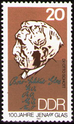 Poštovní známka DDR 1984 Otto Schott Mi# 2848