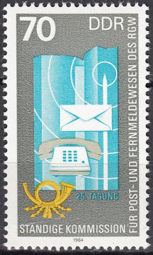 Poštovní známka DDR 1984 Pošta a telekomunice Mi# 2873