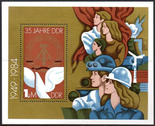 Poštovní známka DDR 1984 Výroèí vzniku republiky Mi# Block 79