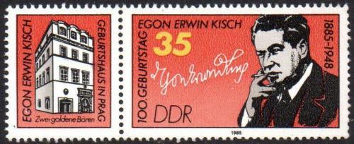 Poštovní známka DDR 1985 Egon Erwin Kisch, novináø Mi# 2940