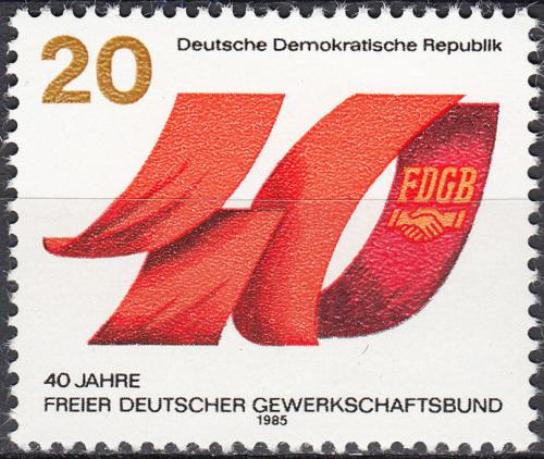 Poštovní známka DDR 1985 Odborová organizace Mi# 2951