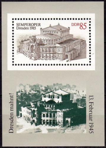 Poštovní známka DDR 1985 Znovuotevøení Opery v Drážïanech Mi# Block 80