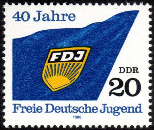Potovn znmka DDR 1986 FDJ, 40. vro Mi# 3002  - zvtit obrzek