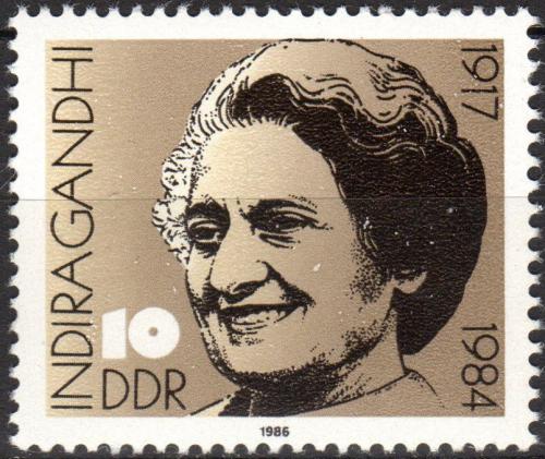 Poštovní známka DDR 1986 Indira Gandhiová, politièka Mi# 3056